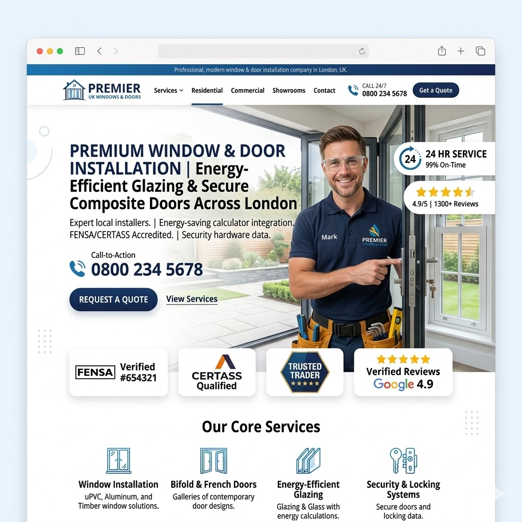 Window & Door Installers Website Preview